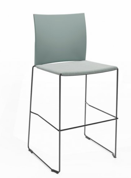 Profim - Ariz - Barhocker - 560CV - Sitz gepolstert- Rückenlehne Kunststoff