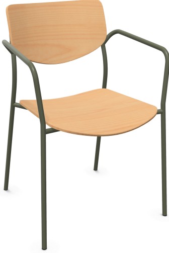 Kusch+Co - Smile Schichtholz-Stuhl mit niedriger Rückenlehne und Armlehnen